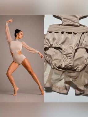Kelle solo dance costume blush pink Starlet 2 piece leotard skirt teen XSA